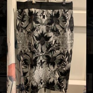 Black flowered skirt